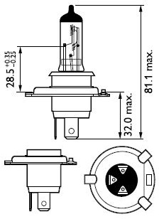 12342 pr h4 лампа philips 12v 60/55w