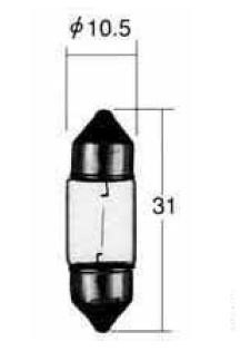 2354 лампа koito 24v10w дл.31мм