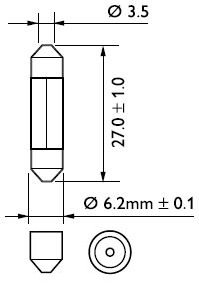 13848 лампа philips 24v 3wдл.37мм