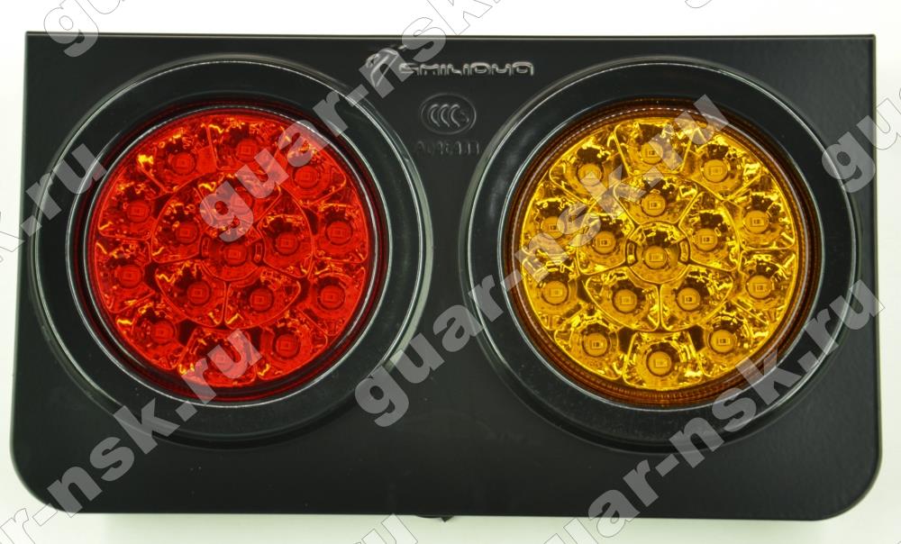 sd-2005r фонарь задний led 24v с метал. кронштейном (круглые фонари желтый+красный)
