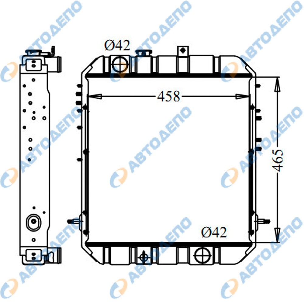 Радиатор охлаждения медный CANTER 4D33 MB390016, MI-0185-48-K
